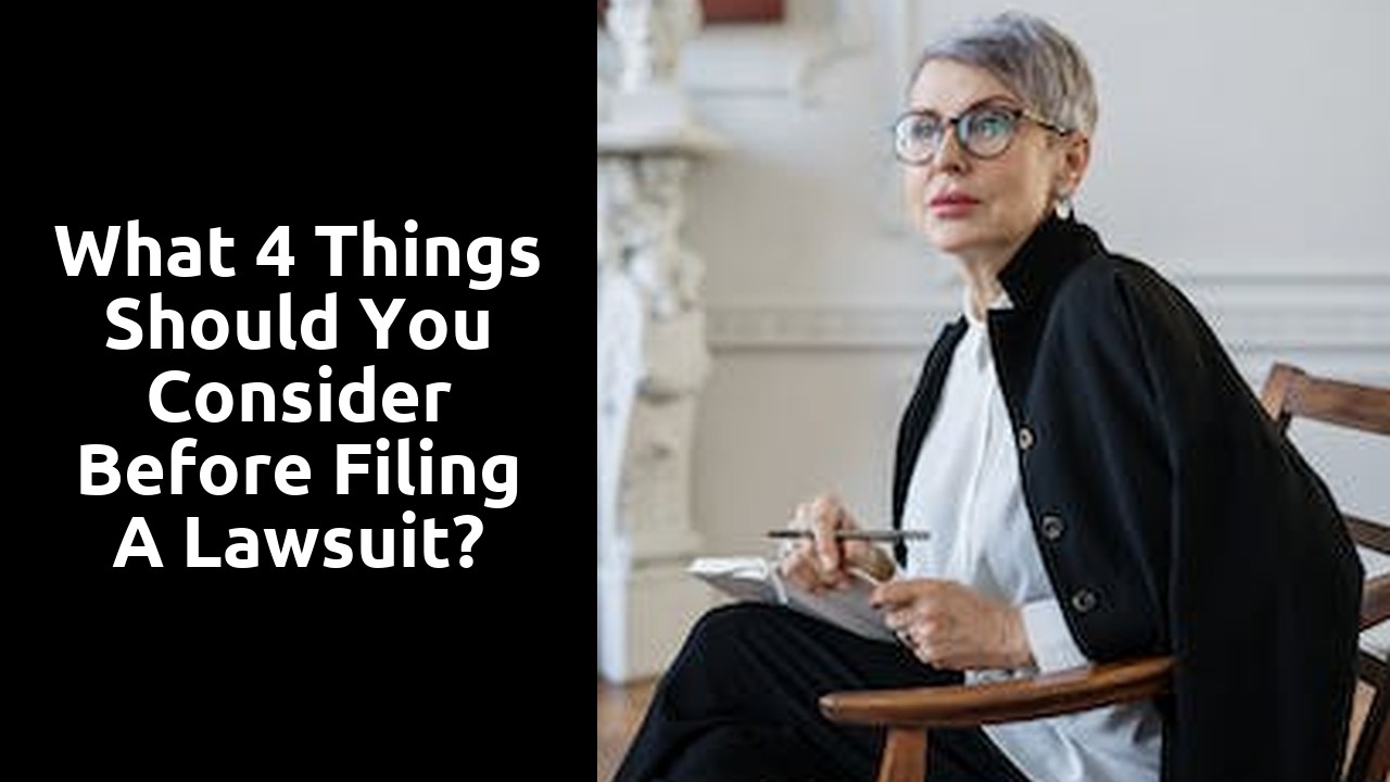 What 4 things should you consider before filing a lawsuit?